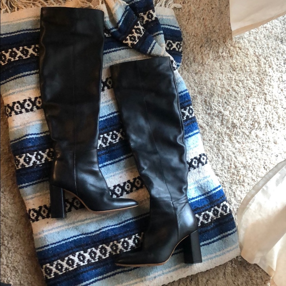 Zara Thigh High Genuine Leather Boots